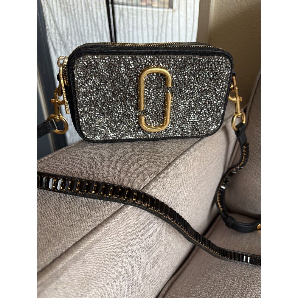 Authentic MARC JACOBS Rhinestone Snapshot Double Take Camera Crossbody Bag EUC